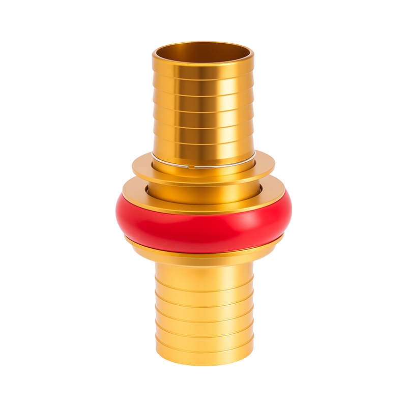 Зажимная муфта для пожарного шланга с зазубринами и фиксатором